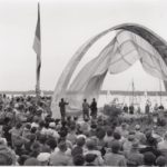 Enthüllung des Mosaikbogens am Tegeler See, Borsigdamm 1954